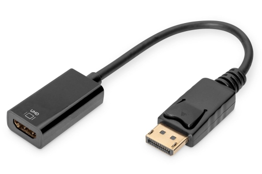 DIGITUS DisplayPort Adapter DPort -> HDMI St/Bu 0,2m aktiv