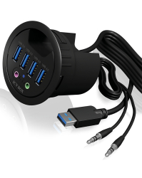 Hub 4-Port IcyBox USB 3.0 IB-Hub1403A Tisch-Hub mit Audio...
