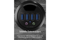 Hub 4-Port IcyBox USB 3.0 IB-Hub1403A Tisch-Hub mit Audio retail