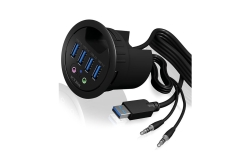 Hub 4-Port IcyBox USB 3.0 IB-Hub1403A Tisch-Hub mit Audio retail