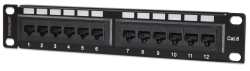 INTELLINET 10 Patchpanel 1HE 12-Port Cat6 UTP schwarz