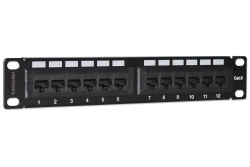 INTELLINET 10 Patchpanel 1HE 12-Port Cat6 UTP schwarz