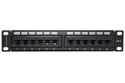 INTELLINET 10 Patchpanel 1HE 12-Port Cat6 UTP schwarz