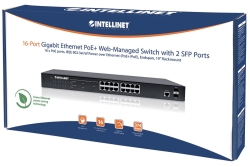 INTELLINET PoE+Web-Managed Switch 16Port Gigabit+2 SFP-Ports