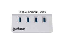MANHATTAN Hub 4-Port 4xUSB3.0 Alu Strom: USB