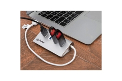 MANHATTAN Hub 4-Port 4xUSB3.0 Alu Strom: USB