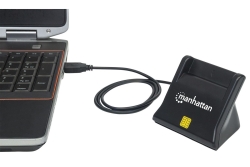 MANHATTAN USB2.0-Smartcard/SIM-Kartenlesegerät mit Standfuß