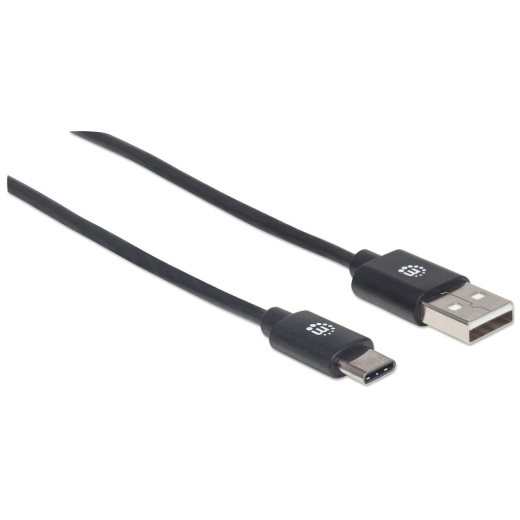 MANHATTAN USB 2.0 Typ C-Kabel C-Stecker/A-Stecker 2m schwarz