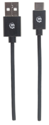 MANHATTAN USB 2.0 Typ C-Kabel C-Stecker/A-Stecker 3m schwarz