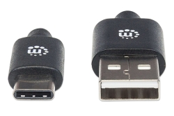 MANHATTAN USB 2.0 Typ C-Kabel C-Stecker/A-Stecker 3m schwarz