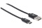 MANHATTAN USB 2.0 Typ C-Kabel C-Stecker/A-Stecker 3m schwarz