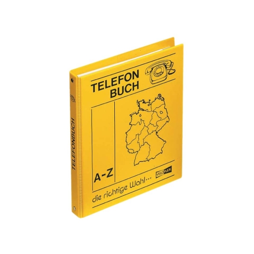 Telefonringbuch - A5, gelb, inkl. Einlagen und 12-teiliges Register A-Z