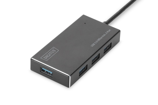 DIGITUS USB-Hub 4-Port 3.0->4xA3.0 m.Netzteil schwarz