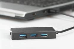 DIGITUS USB-Hub 4-Port 3.0->4xA3.0 m.Netzteil schwarz