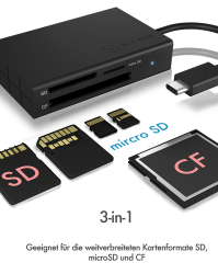 Adapter IcyBox ext. Kartenleser USB TypeC ->...