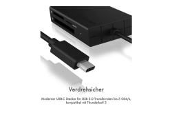 Adapter IcyBox ext. Kartenleser USB TypeC -> SD/microSD/CF retail