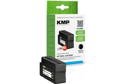 KMP Patrone HP 953XL (L0S07AE) black 2300 S. H166BX Hybrid refilled