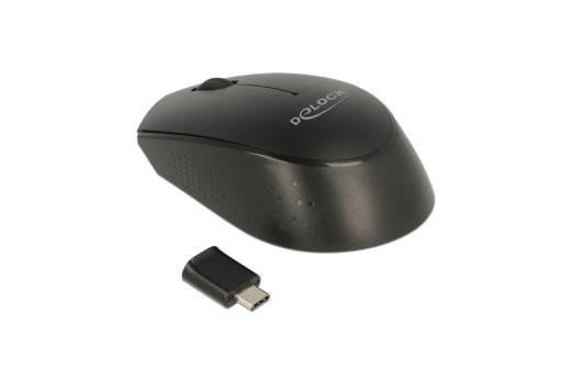 DELOCK Optische 3-Tasten Mini-Maus USB-C 2.4GHz wireless