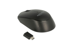DELOCK Optische 3-Tasten Mini-Maus USB-C 2.4GHz wireless