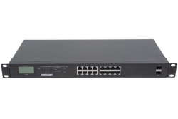 INTELLINET Switch 16-Port Gigabit PoE+ LCD-Anzeige 19 2xSFP