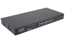 INTELLINET Switch 16-Port Gigabit PoE+ LCD-Anzeige 19 2xSFP