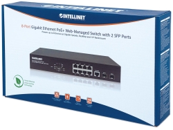 INTELLINET Switch 8-Port Gigabit Web-Managed PoE+ Desk 2xSFP