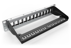 DIGITUS Patchpanel 1HE 12-Port Modular schw.