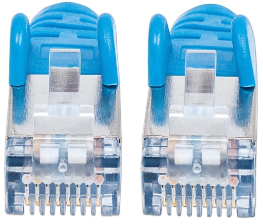INTELLINET Patchkabel RJ45 S/FTP Cat6 Kupfer LSZH 1,0m blau