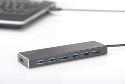 DIGITUS USB-Hub 7-Port 3.0->7xA3.0 m.Netzteil schwarz