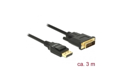 DELOCK Kabel DP 1.2 -> DVI (24+1) St/St 3.0m schwarz