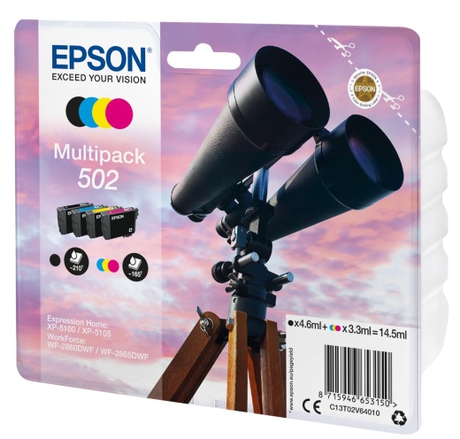 Patrone Epson 502 4er-Pack black + color T02V6