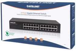 INTELLINET 24-Port Gigabit Switch Desktop & 19Rackmount Met