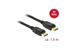 DELOCK Kabel DP 1.2 -> DP St/St 1.5m schwarz 4K 60Hz