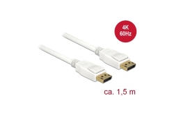 DELOCK Kabel DP 1.2 -> DP St/St 1.5m weiß 4K 60Hz