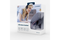 gembird Headset stereo schwarz/rot USB
