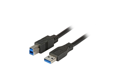 EFB USB3.0 Anschlusskabel A-B,St-St,1.8m,schwarz,Premium