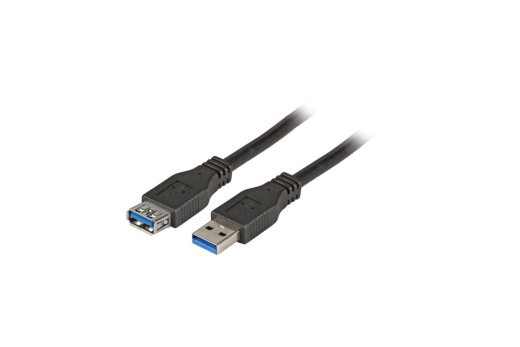 EFB USB3.0 Verlängerungskabel A-A,St-Bu,1.8m,schwarz,Premium