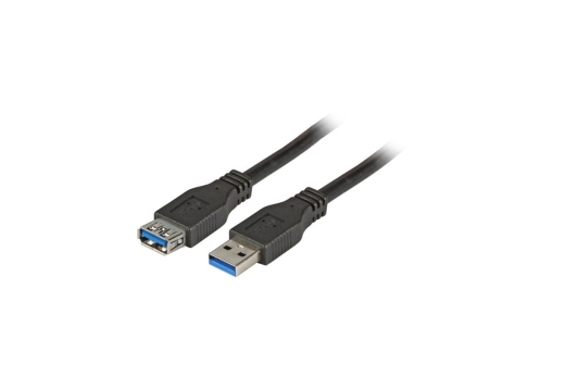 EFB USB3.0 Verlängerungskabel A-A,St-Bu,3m,schwarz,Premium