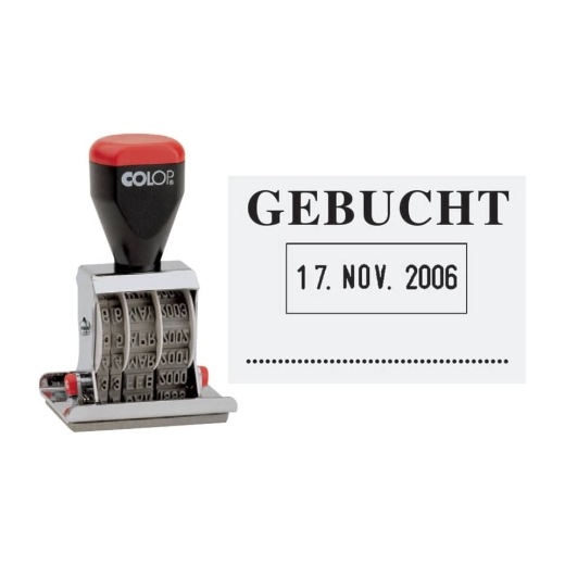Datum-Plattenstempel - GEBUCHT + 4 mm Datum
