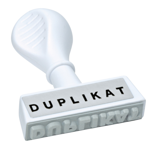 Stempel Text Duplikat - Abdruck 45 mm