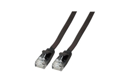 EFB RJ45 Flachpatchkabel U/UTP Cat.6A PVC 3.00m schwarz