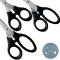 Edelstahlschere Set, rostfreier Edelstahl, 165/185/200 mm, 3 Stück, schwarz
