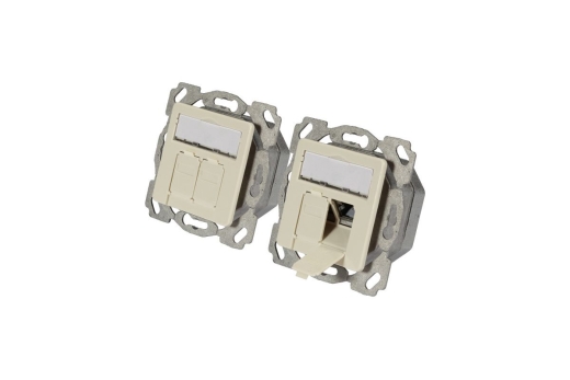 EFB Datendose Cat.6A 500MHz oben/unten,Unterputz,2xRJ45,weiß