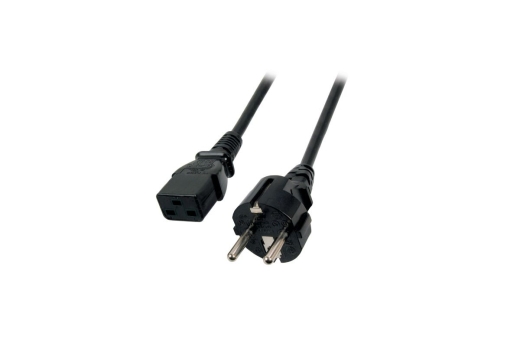 EFB Netzkabel Schutzkontakt 180°-C19 180°,sw,1.8m,3x1.50mm