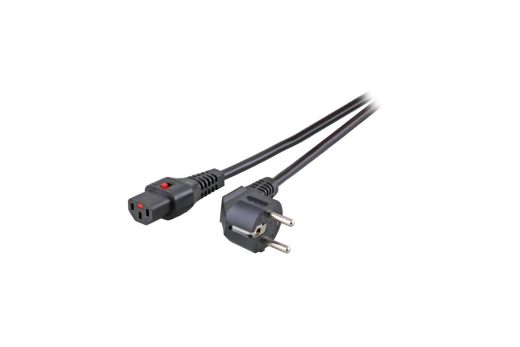 EFB Netzkabel Schutzk. 90°-C13 180°,IEC Lock,sw,3.0m,3x1,00