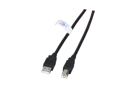 EFB USB2.0 Anschlusskabel A-B, St.-St., 0.5m, schwarz, LSZH
