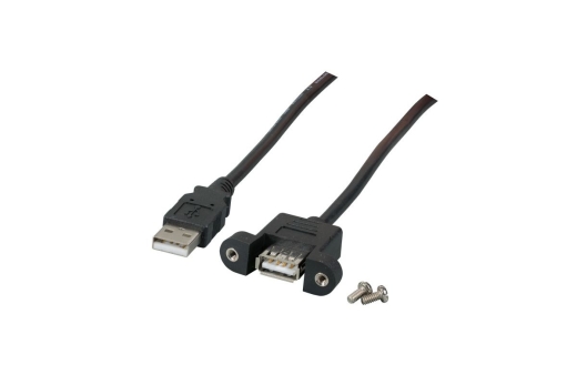 EFB USB2.0 Verlängerung A-A,St.-Einbaubuchse,0.5m,sw,Classic