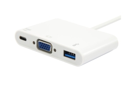Equip Dock 3-1 USB-C->VGA,USB-A,60W USB-C 0.15m