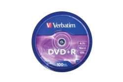DVD+R Verbatim 4,7GB 100pcs Pack 16x Spindel azo silber retail