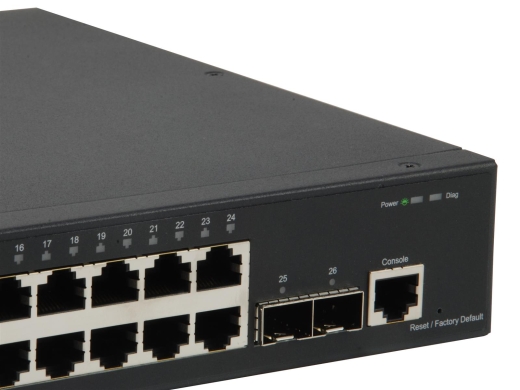 LevelOne Switch 24xGE/2x10GSFP+ KILBY 19 Managed L2